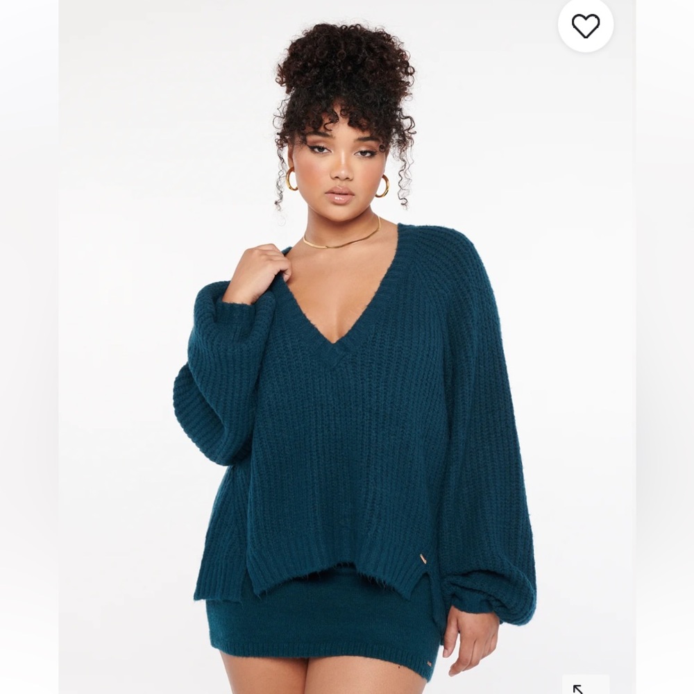 Fuzz Fit Knit V-Neck Sweater by Savage X Fenty